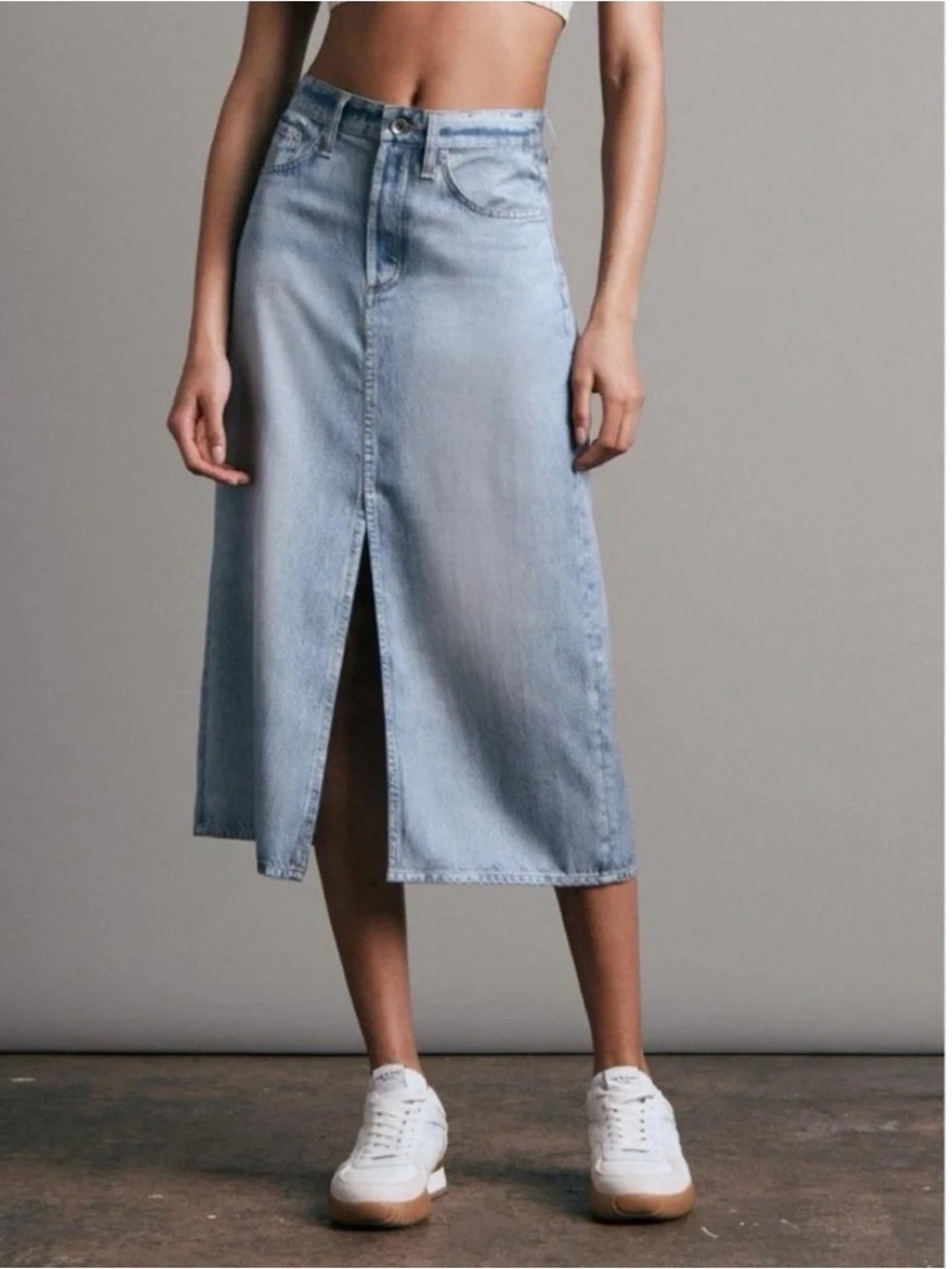 rag & bone Liquid Miramar Denim Look Printed Skirt 27